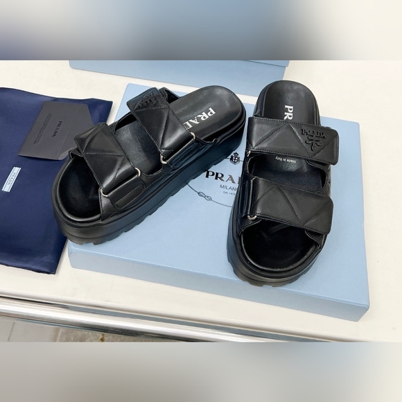 Prada Women’s Padded Nappa Leather Slides - Picture 3 of 9